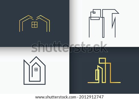 Sample And Manimal  Real Estate And Construction Logo Line Art
