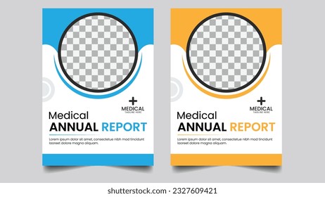 sample medical vector lab book cover template and flyer