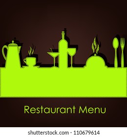 Sample menu for restaurant and cafe