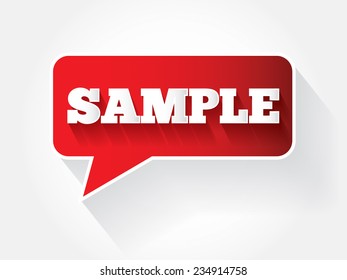 Sample message bubble, vector background