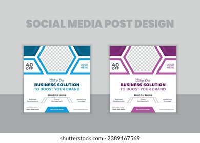 Sample and minimal Social Media post design, business social media template layout, corporate social media template design layout