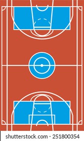 Sample of multisport field in a simple outline. Flat design. Vector illustration.