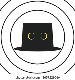 sample mysterious hypnotic black hat emoticon or icon