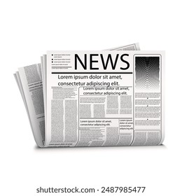 A sample of a newspaper on a white background. Vector illustration