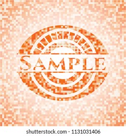 Sample orange mosaic emblem