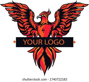 Sample orenge color logo design eagle symbol for t shirt