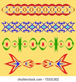 The sample of ornaments of different nations of the world, geometrical figures