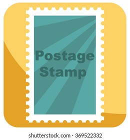 sample picture postage stamp with white perforation and green space
