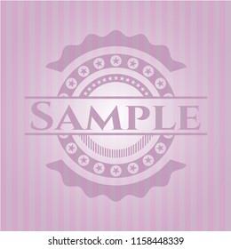 Sample pink emblem. Vintage.