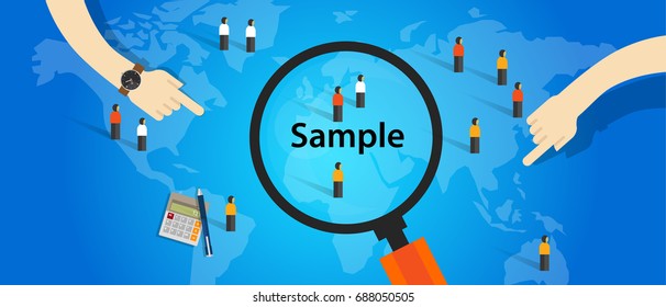 Sample From Population Statistics Research Survey Methodology Selection Concept