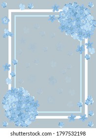 sample postcard with blue hydrangeas vector