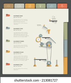 Sample print or web page. Infographics template. 