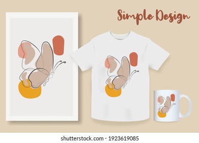 Sample product continuous line butterfly insect nature abstract simple line Hand drawn style illustration vector
Portrait Mug, shirt, postcard mockup.