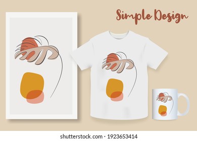 Sample product continuous line natural leaf tree simple line Hand drawn style illustration vector
Portrait Mug, shirt, postcard mockup.