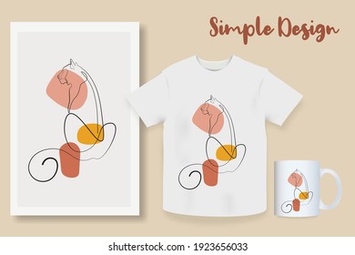 Sample product continuous line tiger 2022 wild animal simple line Hand drawn style illustration vector
Portrait Mug, shirt, postcard mockup.