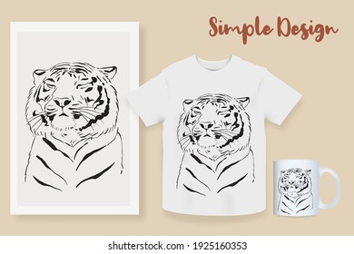 Sample product continuous line tiger 2022 wild animal simple line Hand drawn style illustration vector
Portrait Mug, shirt, postcard mockup.