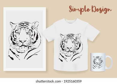 Sample product continuous line tiger 2022 wild animal simple line Hand drawn style illustration vector
Portrait Mug, shirt, postcard mockup.