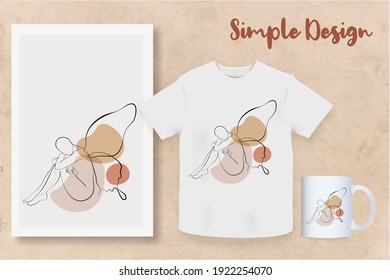 Sample product Surreal Faces Continuous line, drawing of set faces and hairstyle, fashion concept, woman beauty minimalist, vector illustration pretty. Contemporary portrait Mug, shirt, postcard
