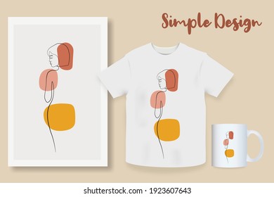 Sample product Surreal Faces Continuous line, drawing of set faces and hairstyle, fashion concept, woman beauty minimalist, vector illustration pretty. Contemporary portrait Mug, shirt, postcard