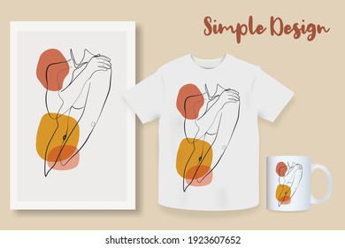 Sample product Surreal Faces Continuous line, drawing of set faces and hairstyle, fashion concept, woman beauty minimalist, vector illustration pretty. Contemporary portrait Mug, shirt, postcard