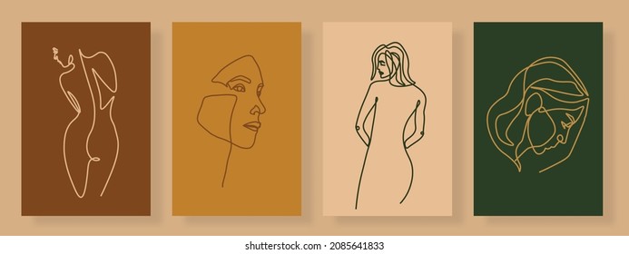Sample product Surreal Faces Continuous line, drawing of set faces and hairstyle, fashion concept, woman beauty minimalist, vector illustration pretty. Contemporary portrait Mug, shirt, postcard
