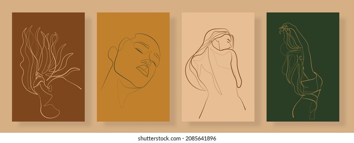 Sample product Surreal Faces Continuous line, drawing of set faces and hairstyle, fashion concept, woman beauty minimalist, vector illustration pretty. Contemporary portrait Mug, shirt, postcard