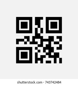 Sample Qr Code For Smartphone Scanning Icon Vector Illustration