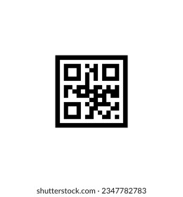 Sample QR code vector. Simple QR code icon, Demo QR code.