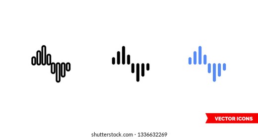 Sample rate icon of 3 types: color, black and white, outline. Isolated vector sign symbol.