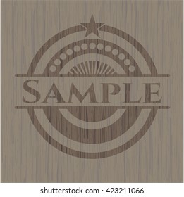 Sample realistic wooden emblem
