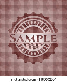 Sample red seamless emblem with geometric pattern.