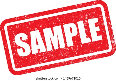 Sample Red Square Grunge Stamp On Stock Vector (royalty Free 