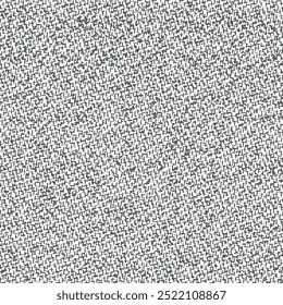 Sample, rough flecked wool blanket in black and white. The texture of a coarse tweed fabric. Abstract vector seamless.