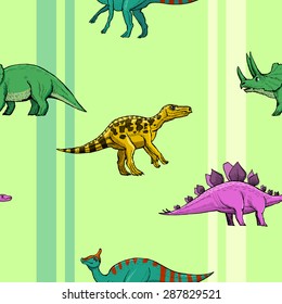 sample of seamless background with dinosaurs