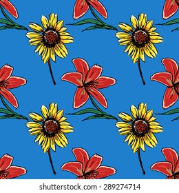sample of seamless background with flower