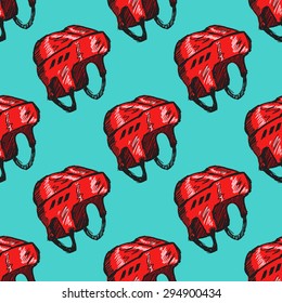 sample of seamless background with hockey helmet