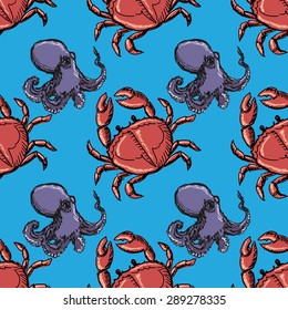 sample of seamless background with marine motives