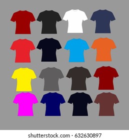 Sample shirts with various colors