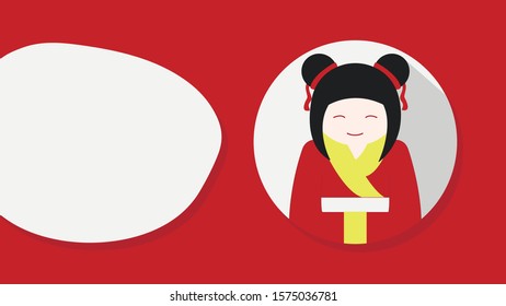 Sample slide with a beautiful Asian girl in national costume