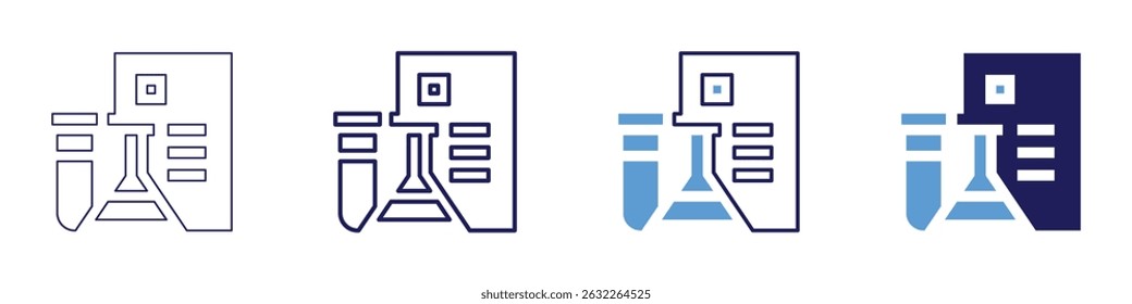 Sample solvent icon in 4 different styles. Thin Line, Line, Bold Line, Duotone. Duotone style. Editable stroke.