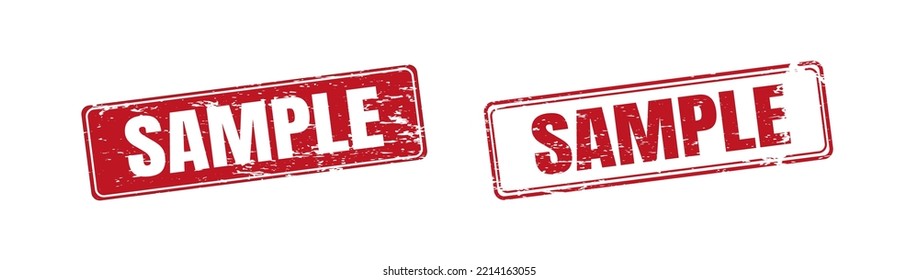 sample square stamp. sample grunge sign set