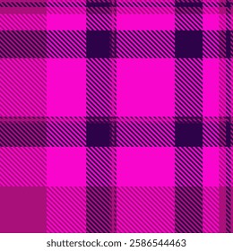 Sample tartan fabric vector, geometry texture check pattern. Wear plaid seamless textile background in bright and pink colors palette.