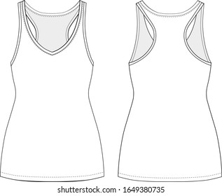 sample technical drawing for tank top