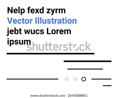 Sample text blocks with varied font styles, horizontal lines, and circles. Ideal for typography, minimalism, web design, layout design, text positioning, user interfaces, and modern aesthetics