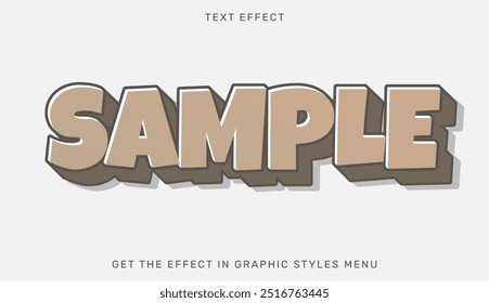 Sample text effect template in 3d design