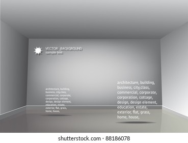 Sample text in the empty room