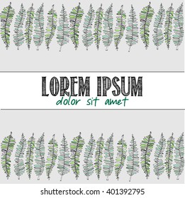 Sample text fearn leves stripe pattern illustration. 