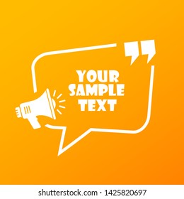 Sample text frame design vector illustration isolated on yellow background