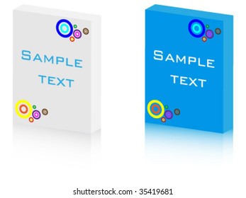  sample text on boxes vector illustration