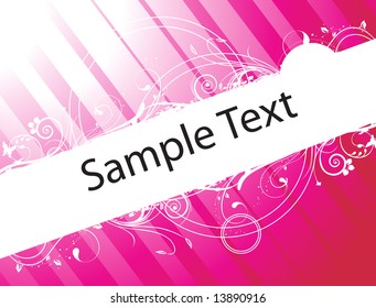 sample text on red and pink gradient background with floral elements, wallpaper